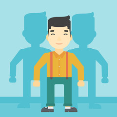 Man searching for job vector illustration.