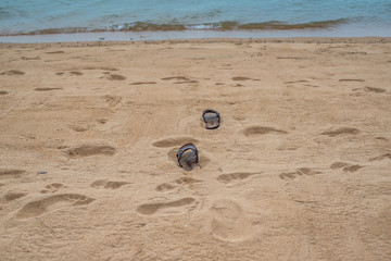 Sandals on the beach