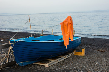 Fischerboot auf Stromboli