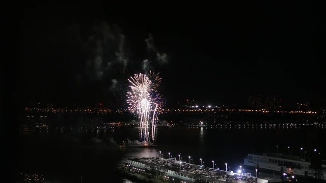 fire works show at night background