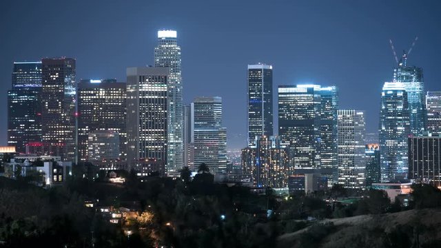 Los Angeles Skyscrapers 01 Time Lapse Night