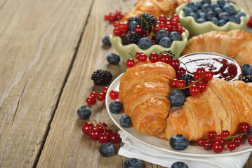Croissants with fresh berries