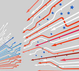 Different colorful citrus slices on black background