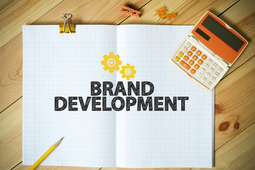 BRAND DEVELOPMENT  TEXT on paper in the office