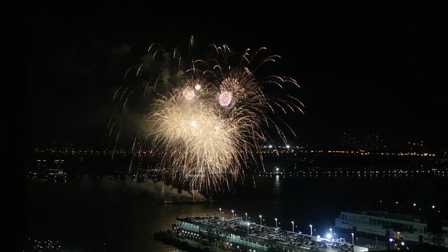 fire works show at night background