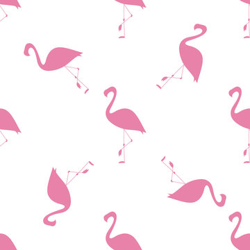 Flamingo seamless pattern. silhouette. pink. Illustration for your design.