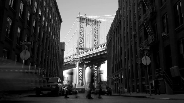 black and white background of city architecture. bridge and buildings
