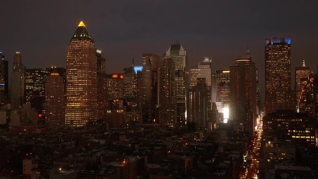day to night time lapse of skyline cityscape new york. urban background