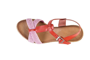 Women's sandals on a white background, online shop
