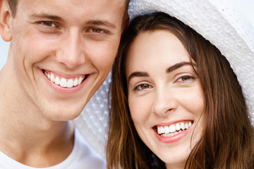 Romantic young couple on the beach