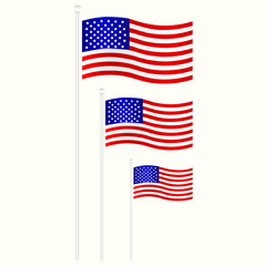 American Flag Vector Illustration. American Flag waving on the wind.