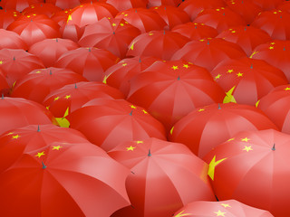 Umbrellas with flag of china