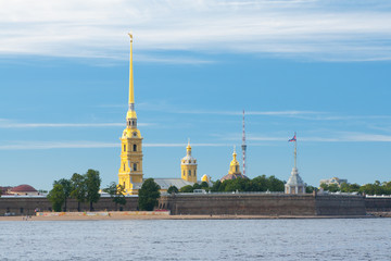 The Peter and Paul Fortress is the original citadel of St. Petersburg, Russia, founded by Peter the Great in 1703 and built to Domenico Trezzini's designs from 1706-1740.