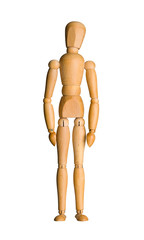 Wooden mannequin isolated