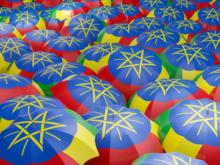 Umbrellas with flag of ethiopia