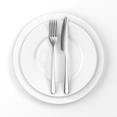 Fork and knife with plates