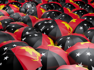 Umbrellas with flag of papua new guinea