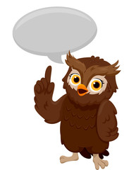 Owl Pointing to Speech Bubble