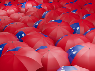 Umbrellas with flag of samoa