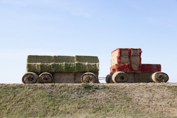 tractor made from straw