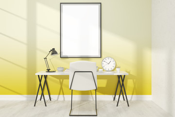 Yellow study with poster