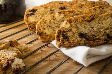 Homemade biscuits on grid