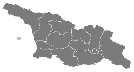 Georgia provinces Map grey