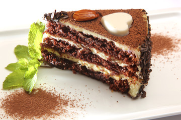 piece of cake with almonds