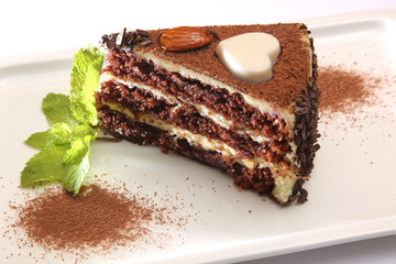 piece of cake with almonds