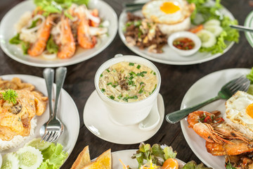 Steamed Eggs on wood table