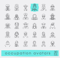 Set of avatar icons. Collection of avatar icons related to professional occupation.