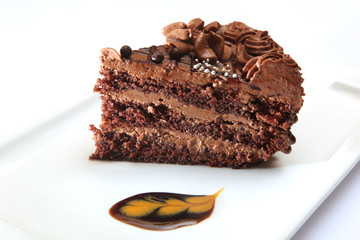 chocolate cake with cream