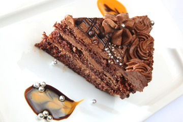 chocolate cake with cream