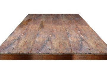 Empty wooden table free space