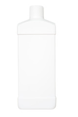 Blank white plastic bottle isolated on a white background