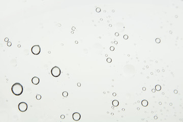 Water drops on white background.