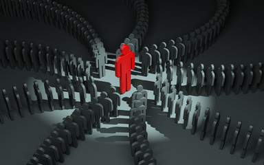 Fototapeta premium Standing out from the crowd. 3d illustration