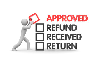 Refund and Finance. Business metaphor. 3d illustration