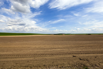 Fototapeta na wymiar plowed agricultural land