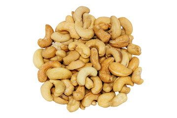Fototapeta premium Cashew nuts on the white background.