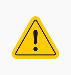 Caution icon / sign in flat style isolated. Warning symbol.