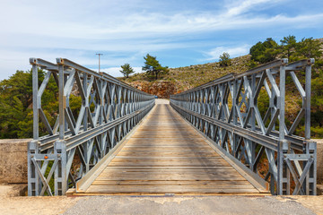 Fototapeta premium Famous truss bridge over Aradena Gorge, Crete Island, Greece