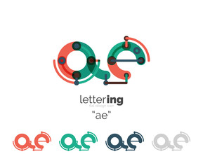 Linear initial letters, logo branding concept
