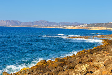Fototapeta na wymiar Coast of Crete island near Chania in Greece
