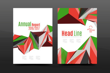 3d abstract geometric shapes. Modern minimal composition. Business annual report cover design.