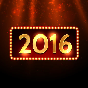 golden happy new year 2016 background