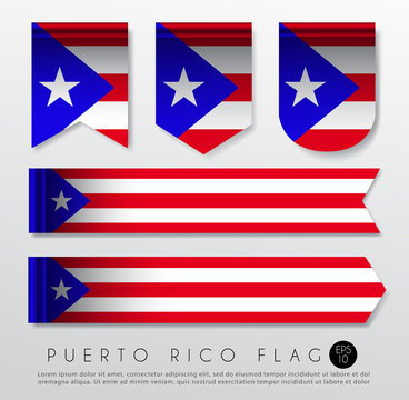 Set Of World Flag Ribbon Template : Vector Illustration