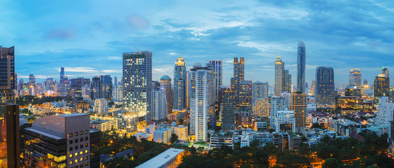 Bangkok city at sunset - obrazy, fototapety, plakaty