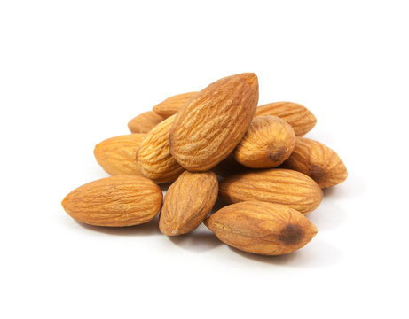 group of almonds isolated