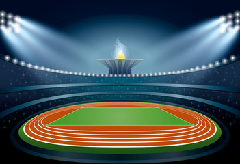 Athletics Stadium. Summer Games 2016. Vector Illustration